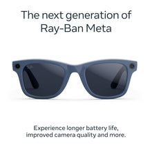 Load image into Gallery viewer, Ray-Ban Meta (Gen 2), Wayfarer, Shiny Cosmic Blue | Smart AI Glasses for Men, Women — 2x Battery Life — 3K Ultra HD Resolution — 12 MP Ultra-Wide Camera, Audio, Video — Transitions® Sapphire Lenses