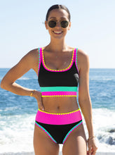 Load image into Gallery viewer, popvil High Waisted Bikini Sets for Women Tummy Control Swimsuits 3 Piece Bathing Suits Neon Swimwear with Skirt 2026