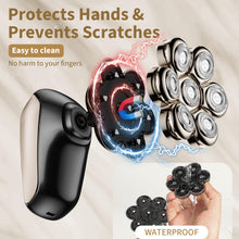 Load image into Gallery viewer, SHPAVVER Head Shavers for Bald Men: 5-in-1 Upgraded Electric Razor - IPX7 Waterproof Shaving Grooming Kit for Balder - Turbo Speed & Precision Blades Valentine's Day Gifts (Glossy Gold)