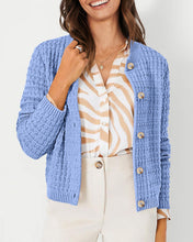 Load image into Gallery viewer, PRETTYGARDEN Women's Knit Cardigan Sweaters Casual Long Sleeve Open Front Button Down Trendy Jackets Outerwear (Light Blue,XX-Large)