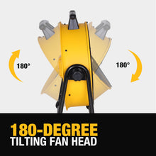 Load image into Gallery viewer, DEWALT 20 Inch Floor Fan, 180° Adjustable Tilting Drum Fan DXF2042