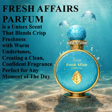Load image into Gallery viewer, AHUJA Fresh Affairs – 3.4 oz Parfum | Unisex Floral Solar Scent | Long Lasting 30% Oil | Lemon, Jasmine, Frangipani, Ylang-Ylang, Sandalwood | Luxury Gift Box Packaging | “Some Light Stays With You”