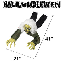 Load image into Gallery viewer, Hourleey Halloween Outdoor Decorations, Animated Zombie Groundbreaker Climbing Prop with Lighted Eyes and Scary Sound, Halloween Decor for Graveyard Haunted House Indoor Lawn Yard