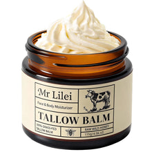 Load image into Gallery viewer, Lilei Beauty Beef Tallow for Skin, Grass-Fed Beef Tallow and Honey Balm, Whipped Body Butter & Face Moisturizer, Unscented, Body Cream, Soothes Dry & Sensitive Skin