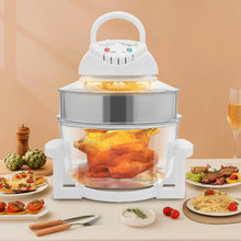 Load image into Gallery viewer, HOLMZCED 18Qt Air Fryer with Grill, Glass Airfryer with Adjustable Temperature&Timer 360° Viewable Airy Fryer with Expansion Ring for Home Kitchen