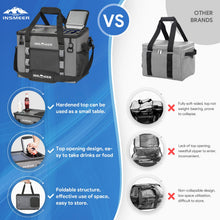 Load image into Gallery viewer, INSMEER Soft Cooler Bag with Hard Shell & 2 Cup Holders, Portable 40L/70 Cans Collapsible Cooler Bags Insulated with Leakproof for Travel, ice chests and Cooler Lunch Box for Beach Camping Picnic