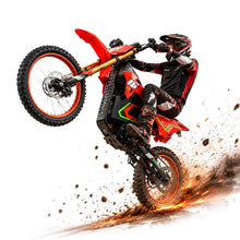 Load image into Gallery viewer, HAPPYRUN F18 Electric Dirt Bike Mid-Drive Motor 6000W Peak, Electric Motorcycle 60V 30Ah Removable Battery, 60-Mile Range, 46mph, Dual Hydraulic Brakes & Full Suspension Electric Motorcycle