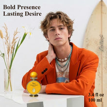 Load image into Gallery viewer, AHUJA Mangue Mood – 3.4 oz Parfum | Unisex Mango Floral Scent | 30% Long Lasting Oil | Alphonso Mango, Bergamot, Tuberose, Amber, Sandalwood | Luxury Yellow Gift Box | “Some Moods Stay Golden”