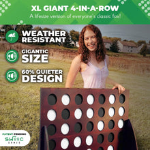 Load image into Gallery viewer, SWOOC Games - XL Giant 4 in A Row (4ft x 3ft) All Weather with Carrying Case & 60% Quieter Design - Giant Connect - 4 Outdoor Game - Giant Outdoor Games for Family - Jumbo Games - Giant Lawn Games