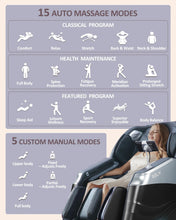 Load image into Gallery viewer, RELX Massage Chair Full Body, 20 Modes Zero Gravity SL-Track Shiatsu Massage Chair Built-in Heat System, Airbag Massage with Body Scan, Deep Yoga Stretch, Calfrest Extension and AI Control(Black)