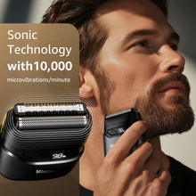 Load image into Gallery viewer, Mbzoey Electric Foil Shavers for Men: Mini Electric Razor for Face - IPX7 Waterproof Cordless Razor with LED Display & Fast Charge - Micro-Comb Technology & Precision Blades,Father's Day Gifts