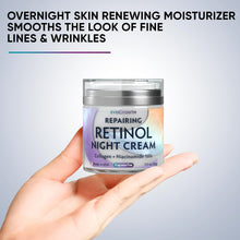 Load image into Gallery viewer, EVERYOUTH Night Cream Face Moisturizer with Retinol, Collagen, Niacinamide 10%, Anti Wrinkle Face Cream, Made in USA, Retinol Cream for Face, Anti Aging Face Cream, Face Moisturizer for Women, 1.7oz