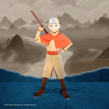 Load image into Gallery viewer, Avatar Aang Official Youth Deluxe Halloween Costume - Premium Quality Jumpsuit with Attached Cloak plus Belt, Mask, and Staff (M)