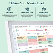 Load image into Gallery viewer, Skylight Calendar: 15-inch Wall Planner Digital Calendar & Chore Chart, Smart Touchscreen Interactive Display for Family Schedules – Wall Mount Included, Great for Organizing Your 2026 Calendar