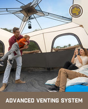Load image into Gallery viewer, FanttikOutdoor Zeta C10 Pro Camping Tent 10 Person Instant Cabin Tent Setup in 60 Seconds with Rainfly & Windproof Portable with Carry Bag for Family Camping & Hiking, Khaki