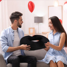 Load image into Gallery viewer, BlissTrends Donut Pillow Seat Cushion,Donut Chair Cushions for Postpartum Pregnancy & Hemorrhoids,Tailbone Pain Relief Cushion,Memory Foam Lifting Cushions for Office&Home Chairs (Black)