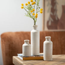 Load image into Gallery viewer, Sullivans White Ceramic Vase Set, Farmhouse Decor, Home Decorative Vase, Vases For Your Kitchen, Bedroom, Office, Living Room, Bathroom, & Shelf Centerpiece Table Decorations (CM2333)