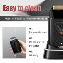Load image into Gallery viewer, VGR 334 Foil Shaver for Men, Professional Electric Razor for Shaving Face & Bald Head, 10000RPM Vector Motor, Double Titanium Foils, LED Display, USB Charging Base, Men's Electric Shavers for Barbers