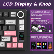 Load image into Gallery viewer, AULA S75 PRO Wireless Mechanical Keyboard with Screen&Knob, 75% Hot Swappable Gaming Keyboard with Pre-lubed Switches, RGB Backlit, PBT Keycaps Creamy Sounding Pc Gaming Keyboards