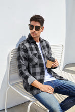 Load image into Gallery viewer, Alex Vando Mens Button Down Shirts Regular Fit Long Sleeve Casual Plaid Flannel Shirt.Grey/Black,L