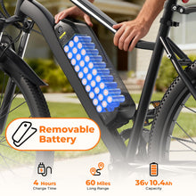 Load image into Gallery viewer, Fcgeoi Electric Bike, 750W Peak Motor, 60+ Miles Range & 20MPH, Removable Battery, 26" Tires, Dual Disc Brake, Shock Absorber, Commuting Electric Bikes for Adults