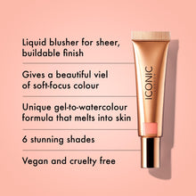 Load image into Gallery viewer, ICONIC LONDON Sheer Blush | Lightweight Liquid Cream Blush, Cruelty Free, Vegan Makeup, Cheeky Coral (Coral) 0.42 Fl oz