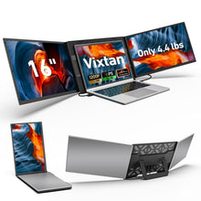 Load image into Gallery viewer, Vixtan 16.1" Triple Laptop Screen Extender, Lightweight FHD IPS Portable Monitor for Laptop, USB-C Plug & Play Multi Screen Attachment for 13-17.3" laptops with Windows/Mac/Chrome