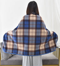 Load image into Gallery viewer, Krorifiu Fleece Wearable Blanket,Office Blankets Desk Chair Wrap Shawl Poncho Throw,Comfy Warm Lap Bed Sofa Travel Cape Cover (13blue Coffee)