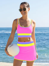 Load image into Gallery viewer, popvil High Waisted Bikini Sets for Women Tummy Control Swimsuits 3 Piece Bathing Suits Neon Swimwear with Skirt 2026