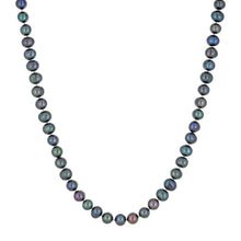 Load image into Gallery viewer, Black Pearl Necklace in 925 Sterling Silver 20 Inches Long with Lobster Claw Clasps 6-7 mm Wide by Lavari Jewelers…
