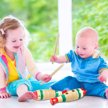 Load image into Gallery viewer, 2 Pieces Colorful Fish Shaped Guiro Instrument Latin Percussion Musical Instruments Wooden Frog Instrument Musical Percussion Instruments for Adults Kids with Rhythm Sticks