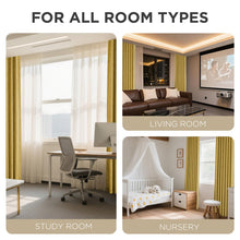 Load image into Gallery viewer, Joydeco Blackout Curtains for Bedroom - 100% Light Blocking 2 Panels Set Yellow Drapes 42"W x 108"L, Thermal Insulated Room Darkening Curtains, Linen Textured for Living Room, Rod Pocket & Back Tabs
