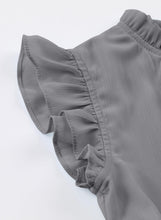 Load image into Gallery viewer, blibean Girl Short Sleeve Dress Tween Kid Summer Boho Ruffle Dresses Preteen Tiered Swing Outfit Solid Flowy Formal Party Fancy Clothes Size 8-9 Years Large Grey