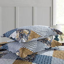 Load image into Gallery viewer, NEWLAKE Quilt Bedspread Sets-Checkered Floral Reversible Coverlet Set,Queen Size
