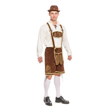 Load image into Gallery viewer, Spooktacular Creations Halloween Men Oktoberfest Costume Set, Lederhosen Men with German Bavarian Hat, Beer Costume, Adults Halloween Brown Outfit for Beer Festival Party (X-Large)