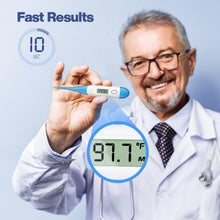 Load image into Gallery viewer, Boncare 10 Seconds Oral Thermometer for Adults and Kids - Accurate & Safe Rectal Thermometer for Baby with Fever Alarm, Digital Thermometer (Light Blue)