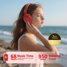 Load image into Gallery viewer, MIDOLA Bluetooth Headphones Over Ear 68H Playtime 6 EQ Wireless Headset with Microphone HiFi Stereo Foldable Lightweight Deep Bass for Travel Home Office Cellphone Red