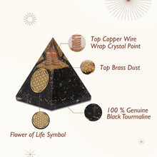 Load image into Gallery viewer, Agate Mart Energy Generator Black Tourmaline Orgonite Pyramids with Black Tourmaline Pendant - Healing- meditation orgonite pyramids E-Energy Protection and Protective Set