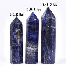 Load image into Gallery viewer, MOGEMT Large Blue Sodalite Crystal Tower Natural Healing Crystal Obelisk 6 Faceted Point Wand Reiki Meditation Home Decor 1.5-2 LBS
