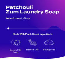 Load image into Gallery viewer, Indigo Wild Zum Clean Laundry Soap - Plant-Based Liquid Laundry Soap - Contains Baking Soda, Essential Oils & Saponified Coconut Oil - Patchouli Scent - 64 fl oz