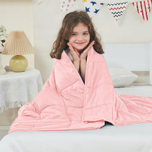 Load image into Gallery viewer, yescool Weighted Blanket (10 lbs, 41" x 60", Pink & Grey) Cooling Heavy Blanket, Perfect for 90-110 lbs, Breathable Throw Blanket Gifts with Premium Glass Bead, Machine Washable
