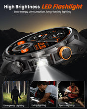 Load image into Gallery viewer, Military Smart Watches for Men Fitness Tracker Watch, 1.91" Men's Smart Watch with 1000mAh/5 ATM Waterproof/LED Flashlight/110+ Sport Modes/Heart Rate/SpO2/Sleep, Men's Watches for Android & iPhone