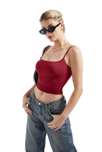 Load image into Gallery viewer, SUUKSESS Women Sexy Square Neck Tank Top Summer Y2K Going Out Tops Casual Sleeveless Basic Cami Shirts (Wine Red, S)