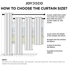 Load image into Gallery viewer, Joydeco Blackout Curtains for Bedroom - 100% Light Blocking 2 Panels Set Yellow Drapes 42"W x 108"L, Thermal Insulated Room Darkening Curtains, Linen Textured for Living Room, Rod Pocket & Back Tabs