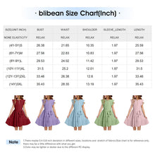 Load image into Gallery viewer, blibean Girl Short Sleeve Dress Tween Kid Summer Boho Ruffle Dresses Preteen Tiered Swing Outfit Solid Flowy Formal Party Fancy Clothes Size 8-9 Years Large Grey