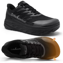 Load image into Gallery viewer, Men's Orthopedic Diabetic Wide Slip On Walking Shoes: Comfy Plantar Fasciitis Bunions Recovery Arch Support Orthotic Tennis Shoes, Lightweight Flat Feet Working Travel Camping Sneakers Black Size 9.5