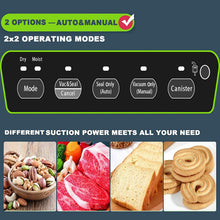 Load image into Gallery viewer, Potane Precision Vacuum Machine,Pro Food Sealer with Built-in Cutter and Bag Storage(Up to 20 Feet Length), Both Auto&Manual Options,2 Modes,Includes 2 Bag Rolls 11”x16’ and 8”x16’,Compact Design