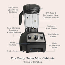 Load image into Gallery viewer, Vitamix Propel Series 750 Professional-Grade Blender with Four Blending Programs for Smoothies, Soups and More, Self-Cleaning, Stainless-Steel Blades, 64 Oz Container, Black