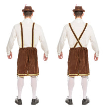 Load image into Gallery viewer, Spooktacular Creations Halloween Men Oktoberfest Costume Set, Lederhosen Men with German Bavarian Hat, Beer Costume, Adults Halloween Brown Outfit for Beer Festival Party (X-Large)