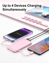 Load image into Gallery viewer, TG90° 10000mAh External Battery Pack with Built-in AC Wall Plug, Compact Cell Phone Portable Charger with Cables Power Bank Compatible with iPhone and Android Devices